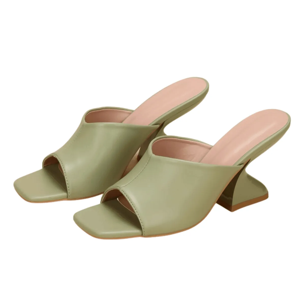 Women's Slip-On Sandals With Unique Heel